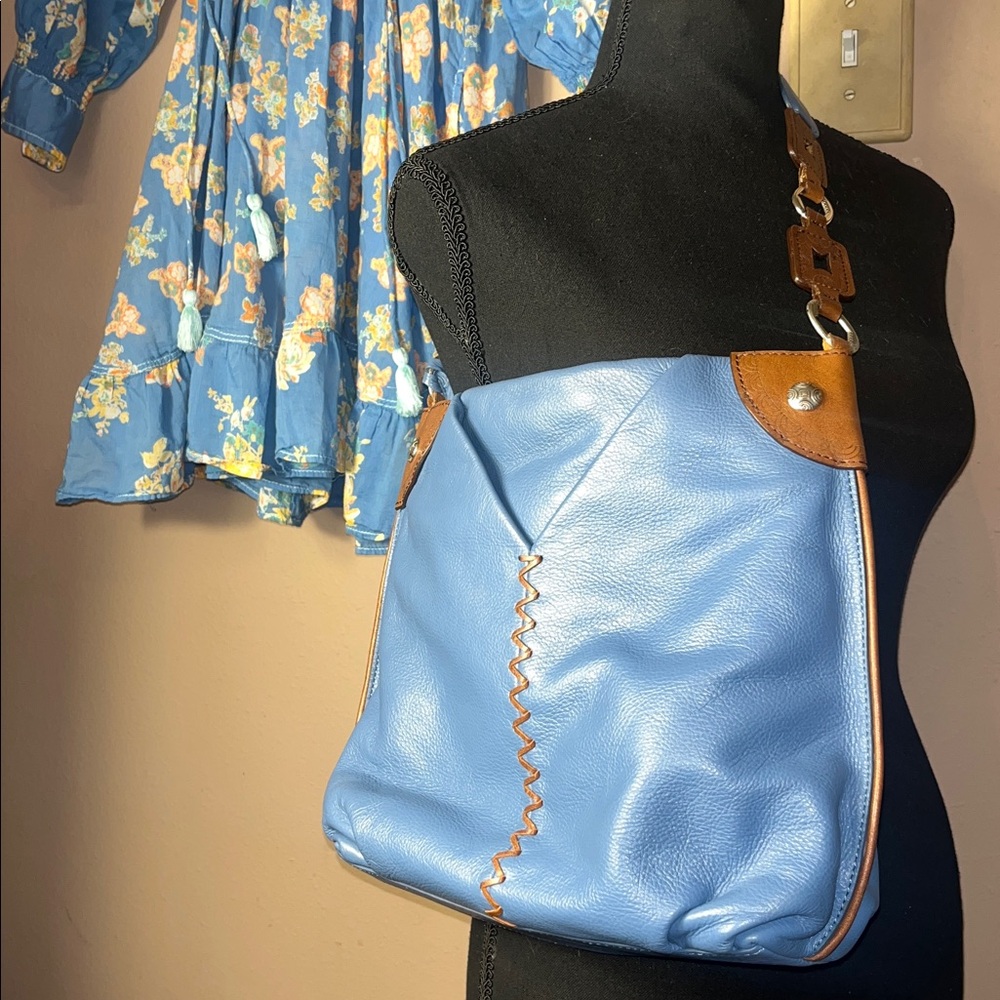 Brighton  Bags Leather
Shoulder Blue and Brown - Picture 7 of 10